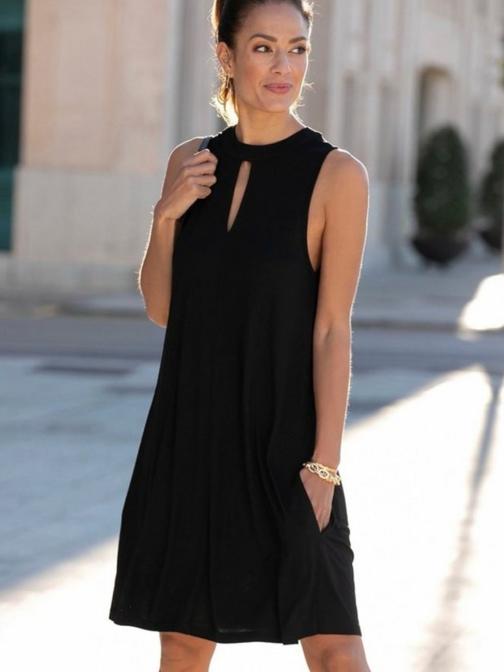 Context Black Womens Dress Label Detail sleeveless size XL cotton